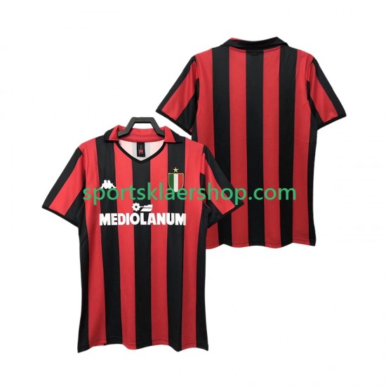 AC Milan drakt 1988 1989 Retro Hjemmetrøye Kort erm , Herre