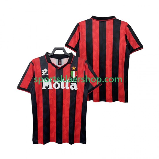 AC Milan drakt 1993 Retro Hjemmetrøye Kort erm 1994 , Herre