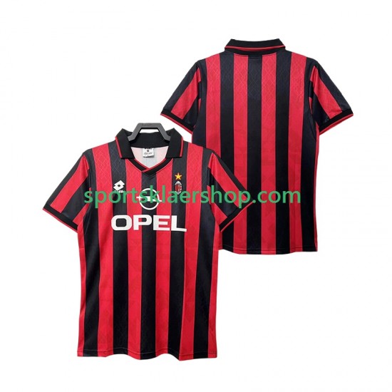 AC Milan drakt 1995 1996 Retro Hjemmetrøye Kort erm , Herre