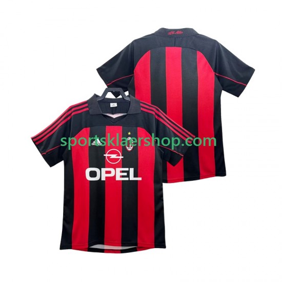 AC Milan drakt 2000 2002 Retro Hjemmetrøye Kort erm , Herre