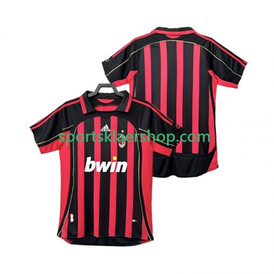 AC Milan drakt 2007 Retro Hjemmetrøye Kort erm 2006 , Herre