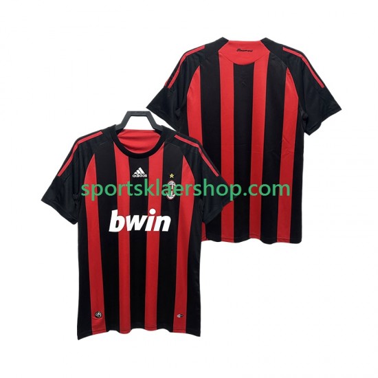 AC Milan drakt 2009 Retro Hjemmetrøye Kort erm 2008 , Herre