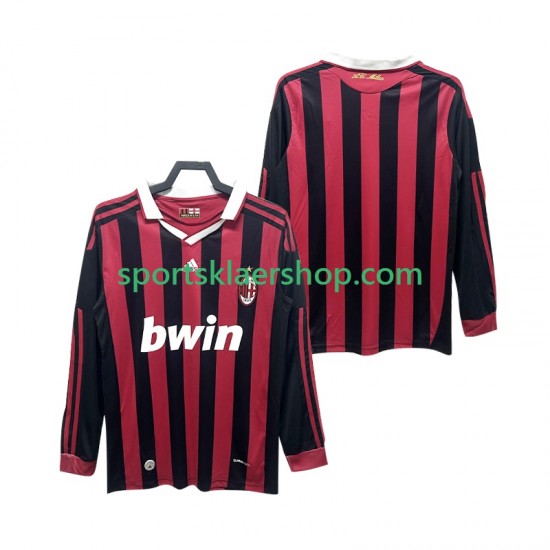 AC Milan drakt 2009 Retro Hjemmetrøye Lang erm 2010 , Herre