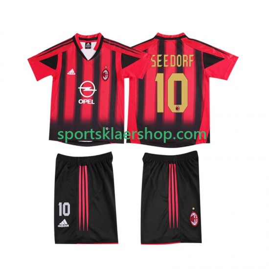AC Milan drakt SEEDORF 10 2005 Retro Hjemmetrøye Kort erm 2004 , Barnesett