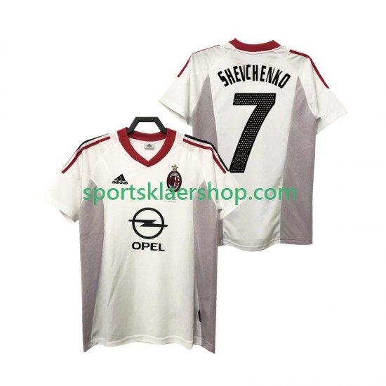 AC Milan drakt SHEVCHENKO 7 2005 Retro Bortetrøye Kort erm 2004 , Herre