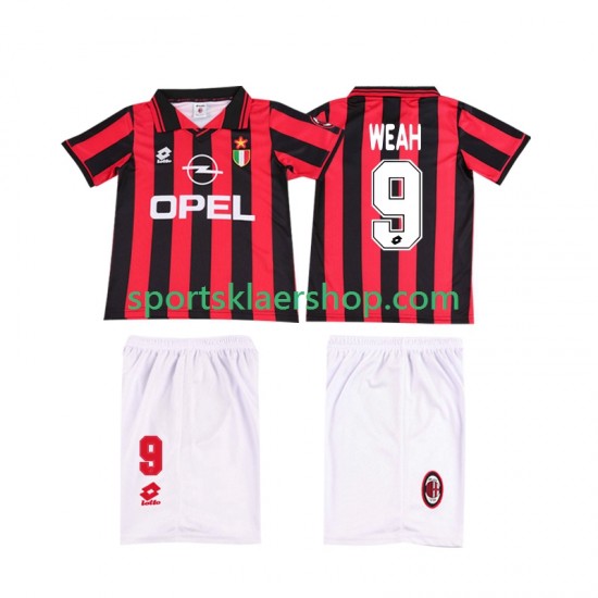 AC Milan drakt WEAH 9 1996 1997 Retro Hjemmetrøye Kort erm , Barnesett