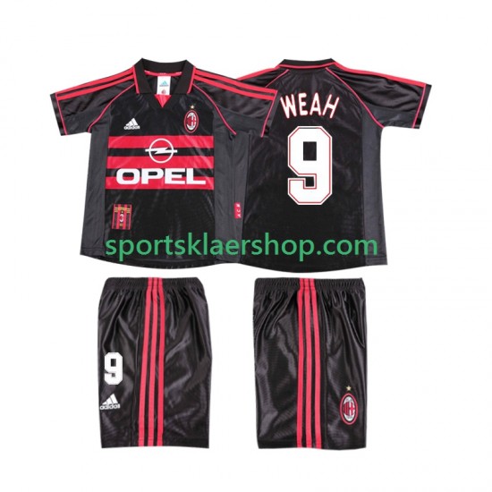 AC Milan drakt WEAH 9 1998 Retro Tredjetrøye Kort erm 1999 , Barnesett