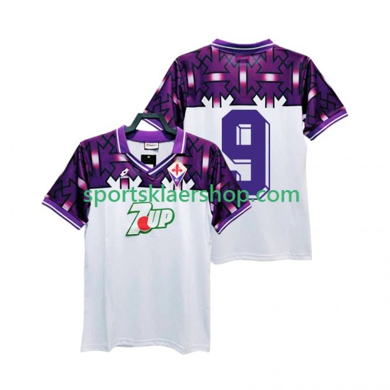 Fiorentina drakt 9 1992 1993 Retro Bortetrøye Kort erm , Herre