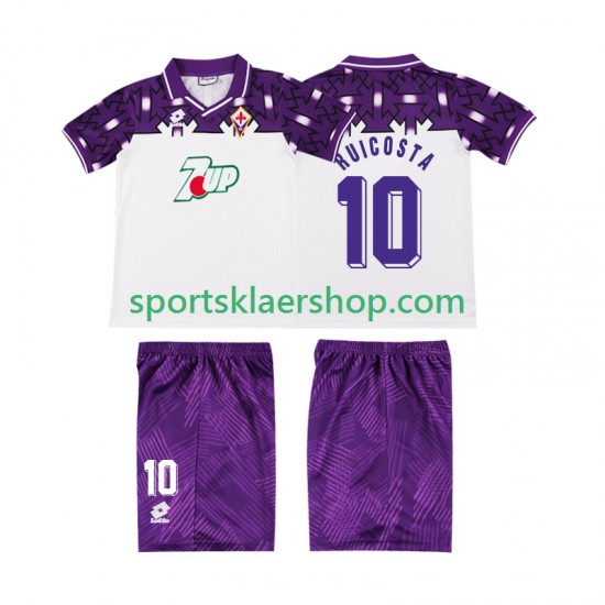 Fiorentina drakt RUI COSTA 10 1992 1993 Retro Bortetrøye Kort erm , Barnesett
