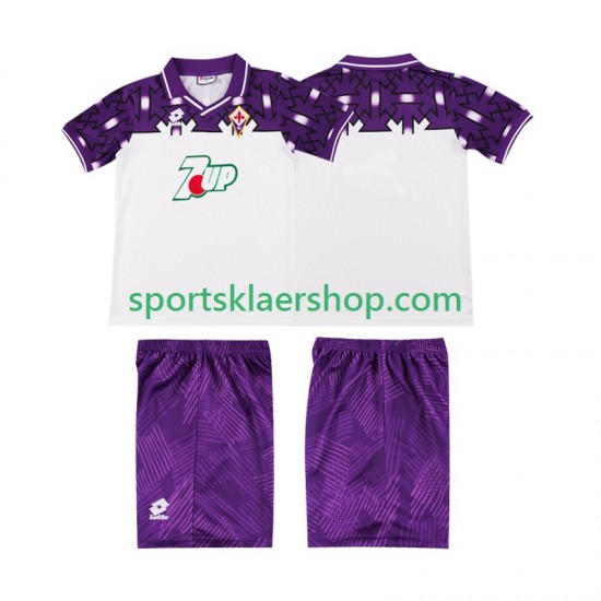Fiorentina drakt 1992 1993 Retro Bortetrøye Kort erm , Barnesett