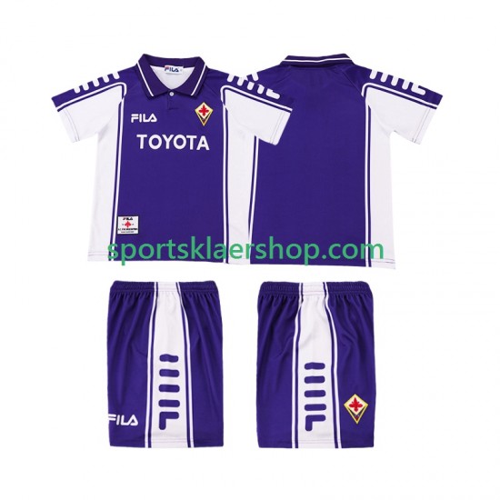 Fiorentina drakt 2000 Retro Hjemmetrøye Kort erm 1999 , Barnesett