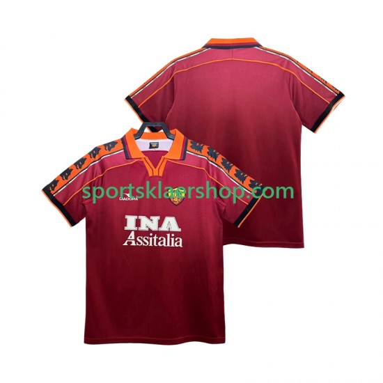 AS Roma drakt 1998 Retro Hjemmetrøye Kort erm 1999 , Herre