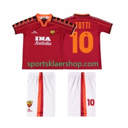AS Roma drakt TOTTI 10 1998 Retro Hjemmetrøye Kort erm 1999 , Barnesett AS Roma drakt TOTTI 10 1998 Retro Hjemmetrøye Kort erm 1999 , Barnesett