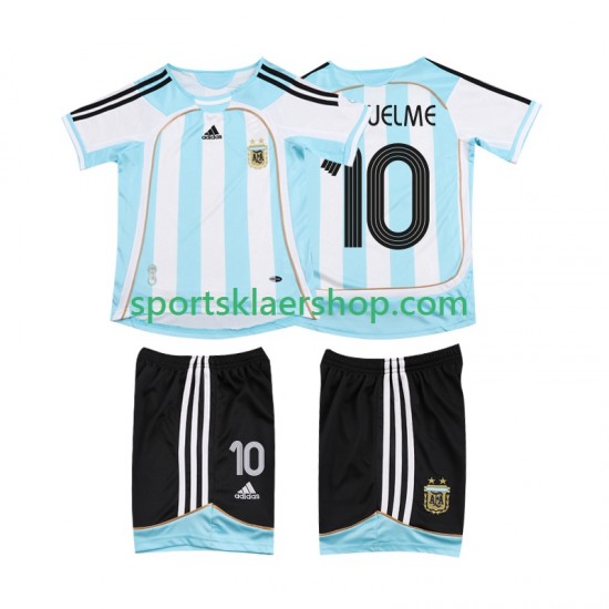 Argentina drakt RIQUELME 10 2007 Retro Hjemmetrøye Kort erm 2006 , Barnesett