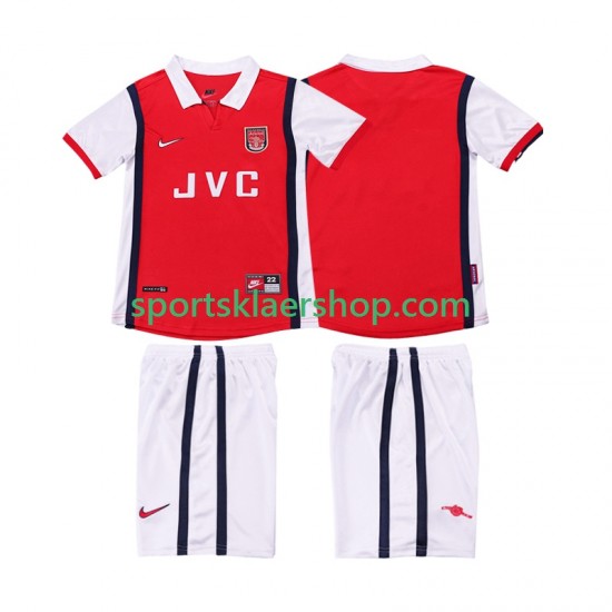 Arsenal drakt 1998 Retro Hjemmetrøye Kort erm 1999 , Barnesett