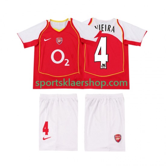 Arsenal drakt VIEIRA 4 2005 Retro Hjemmetrøye Kort erm 2004 , Barnesett