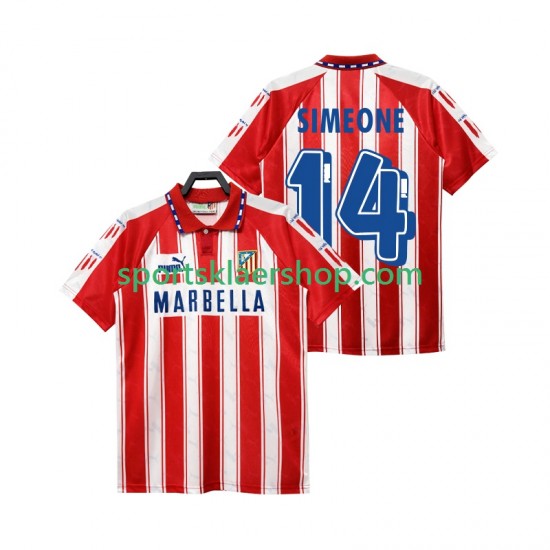 Atlético Madrid drakt SIMEONE 14 1995 Retro Hjemmetrøye Kort erm 1994 , Herre