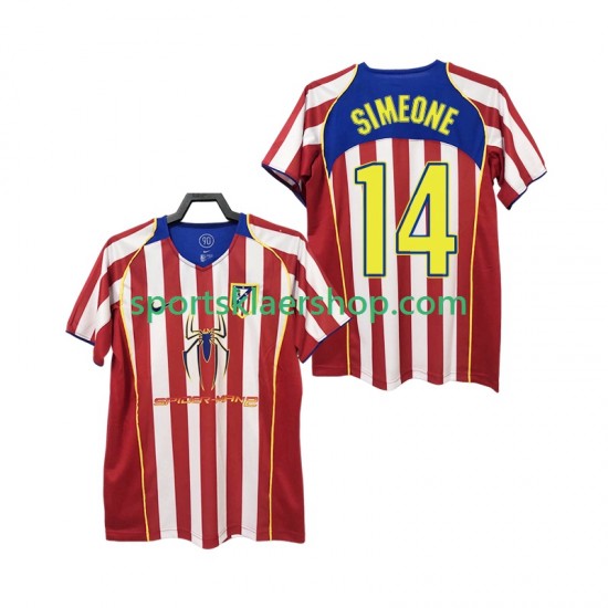 Atlético Madrid drakt SIMEONE 14 2005 Retro Hjemmetrøye Kort erm 2004 , Herre