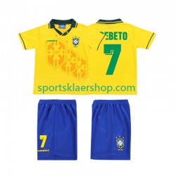 Brasil drakt BEBETO 7 Retro Hjemmetrøye Kort erm 1994 , Barnesett