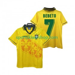 Brasil drakt BEBETO 7 Retro Hjemmetrøye Kort erm 1994 , Herre