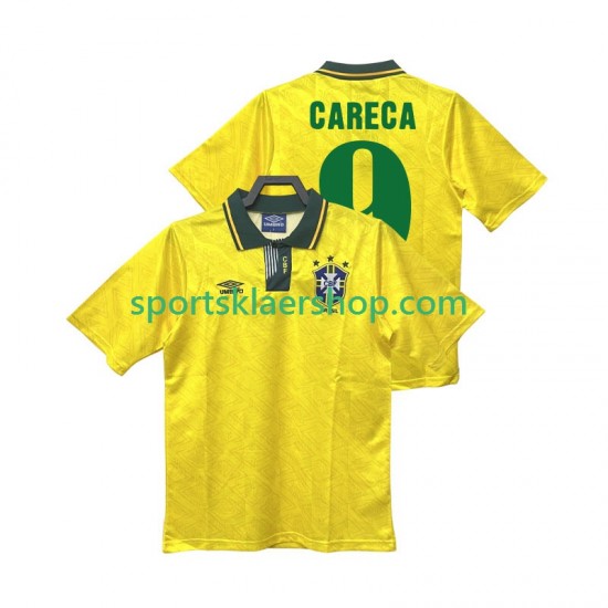Brasil drakt CARECA 9 1991 1993 Retro Hjemmetrøye Kort erm , Herre
