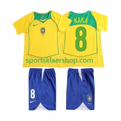 Brasil drakt KAKA 8 Retro Hjemmetrøye Kort erm 2004 , Barnesett