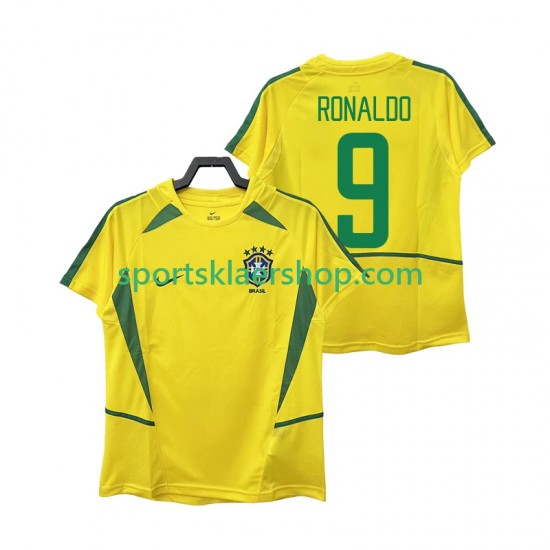 Brasil drakt Ronaldo 9 2002 Retro Hjemmetrøye Kort erm , Herre