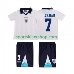 England drakt Beckham 7 1996 Retro Hjemmetrøye Kort erm , Barnesett