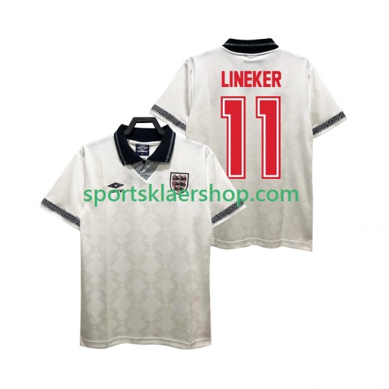 England drakt LINEKER 11 Retro Hjemmetrøye Kort erm 1990 , Herre