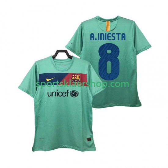 FC Barcelona drakt A INIESTA 8 Retro Bortetrøye Kort erm 2010 2011 , Herre