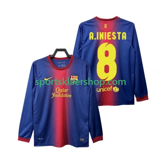 FC Barcelona drakt A INIESTA 8 2012 2013 Retro Hjemmetrøye Lang erm , Herre