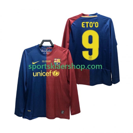 FC Barcelona drakt ETO O 9 Champions League 2009 Retro Hjemmetrøye Lang erm 2008 , Herre