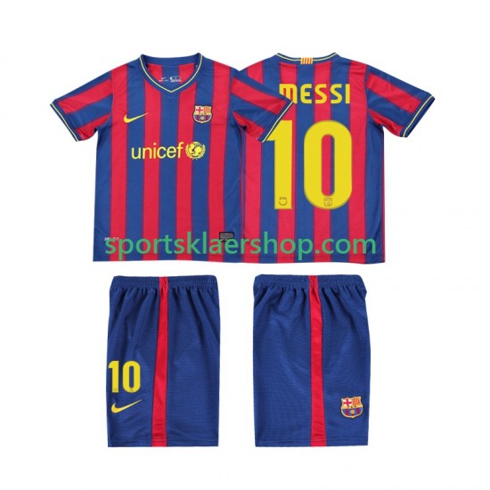 FC Barcelona drakt Lionel Messi 10 2009 Retro Hjemmetrøye Kort erm 2010 , Barnesett