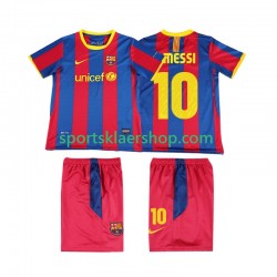 FC Barcelona drakt Lionel Messi 10 Retro Hjemmetrøye Kort erm 2010 2011 , Barnesett