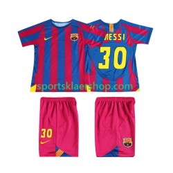 FC Barcelona drakt Lionel Messi 30 Champions League 2005 Retro Hjemmetrøye Kort erm 2006 , Barnesett