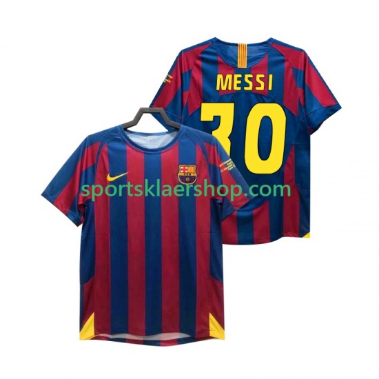 FC Barcelona drakt Lionel Messi 30 Champions League 2005 Retro Hjemmetrøye Kort erm 2006 , Herre