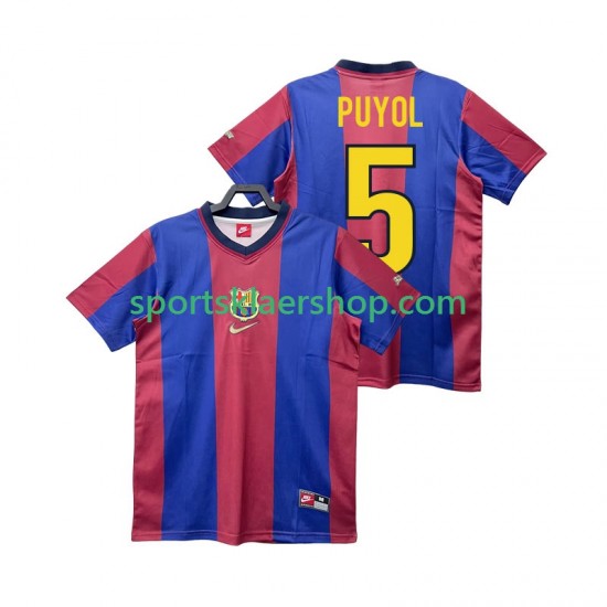 FC Barcelona drakt PUYOL 5 1998 Retro Hjemmetrøye Kort erm 1999 , Herre
