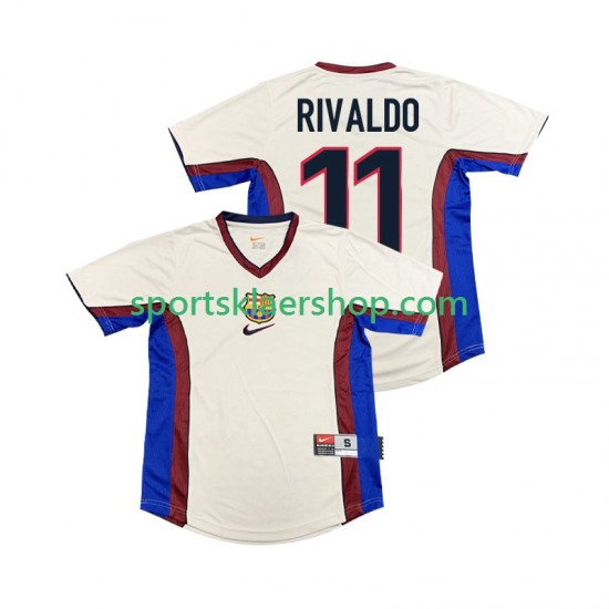 FC Barcelona drakt RIVALDO 11 1998 Retro Bortetrøye Kort erm 1999 , Herre