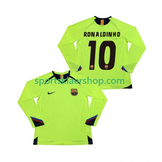 FC Barcelona drakt RONALDINHO 10 2005 Retro Bortetrøye Lang erm 2006 , Herre