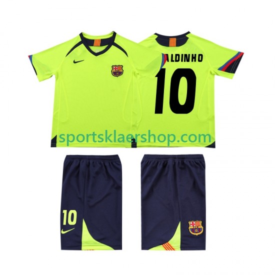 FC Barcelona drakt RONALDINHO 10 2005 Retro Bortetrøye Kort erm 2006 , Barnesett
