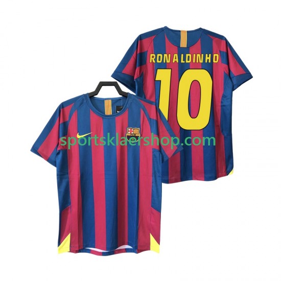 FC Barcelona drakt RONALDINHO 10 2005 Retro Hjemmetrøye Kort erm 2006 , Herre