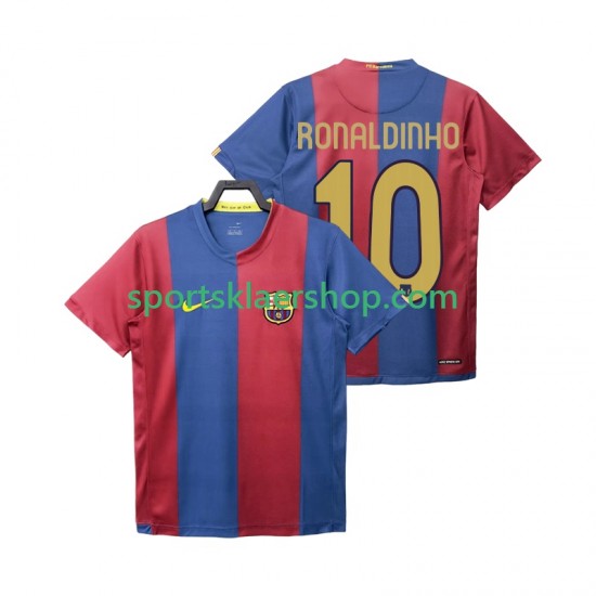 FC Barcelona drakt RONALDINHO 10 2007 Retro Hjemmetrøye Kort erm 2006 , Herre
