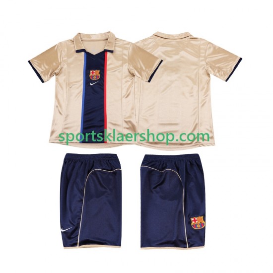 FC Barcelona drakt 2001 2002 Retro Bortetrøye Kort erm , Barnesett