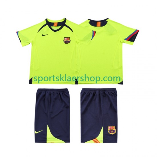 FC Barcelona drakt 2005 Retro Bortetrøye Kort erm 2006 , Barnesett