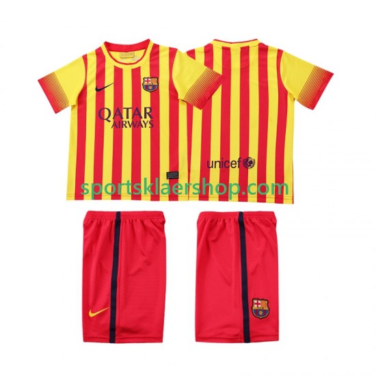 FC Barcelona drakt 2013 2014 Retro Bortetrøye Kort erm , Barnesett