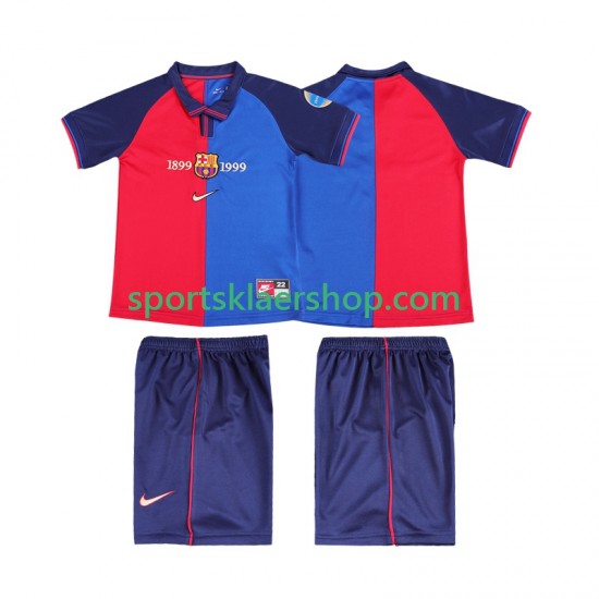 FC Barcelona drakt 2000 Retro Hjemmetrøye Kort erm 1999 , Barnesett