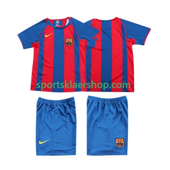 FC Barcelona drakt 2005 Retro Hjemmetrøye Kort erm 2004 , Barnesett