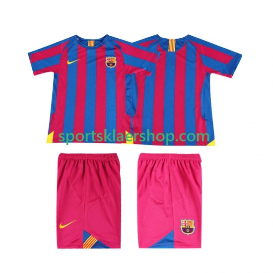 FC Barcelona drakt 2005 Retro Hjemmetrøye Kort erm 2006 , Barnesett