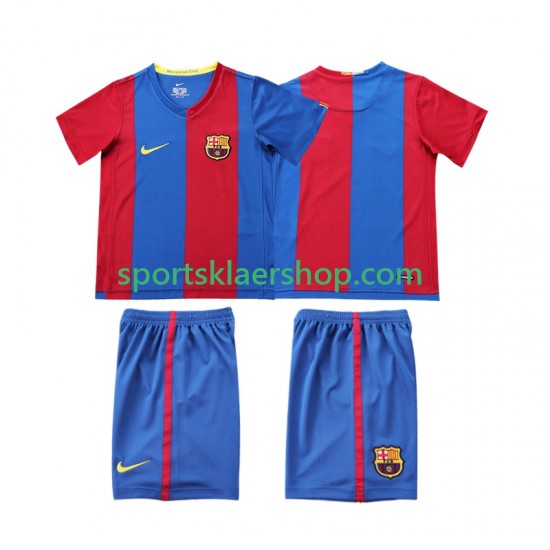 FC Barcelona drakt 2007 Retro Hjemmetrøye Kort erm 2006 , Barnesett