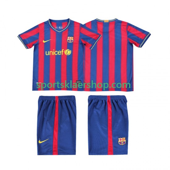 FC Barcelona drakt 2009 Retro Hjemmetrøye Kort erm 2010 , Barnesett